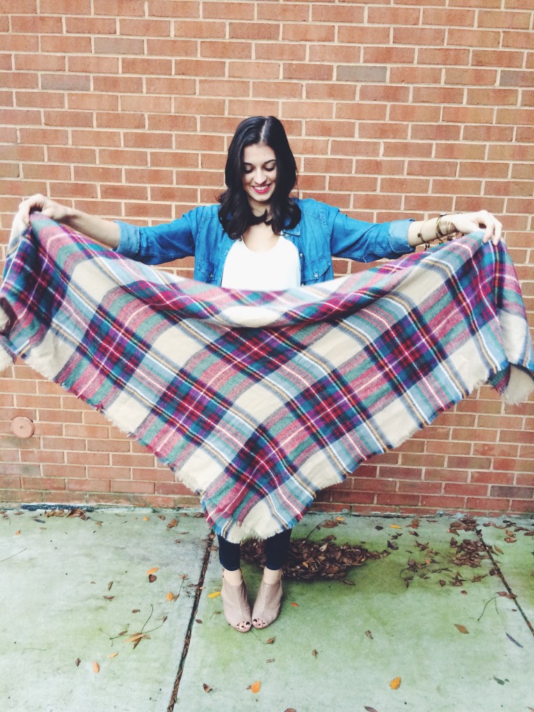 how to wear a blanket scarf Style by Liv